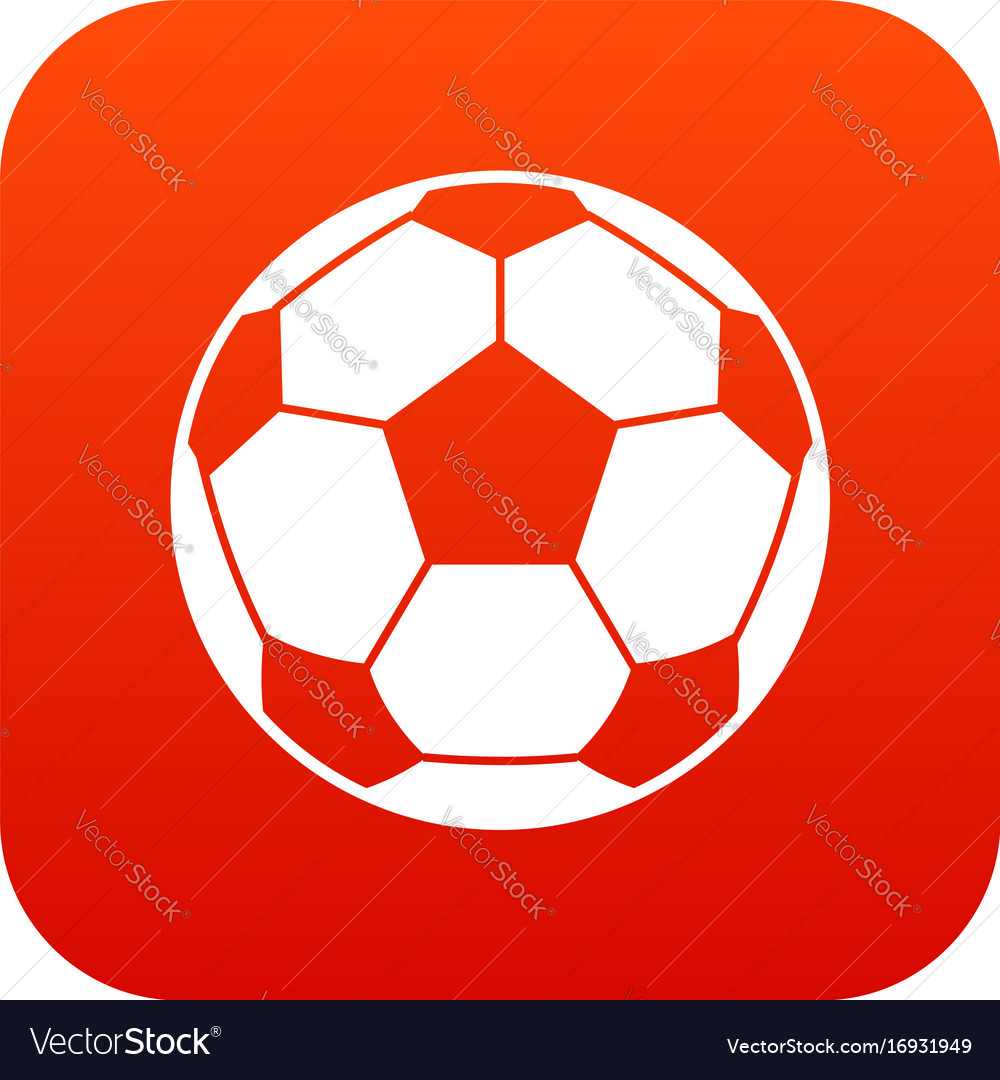 Football soccer ball icon digital red