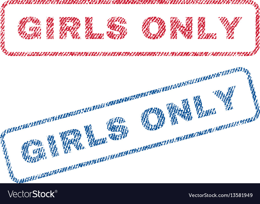 Girls only textile stamps Royalty Free Vector Image