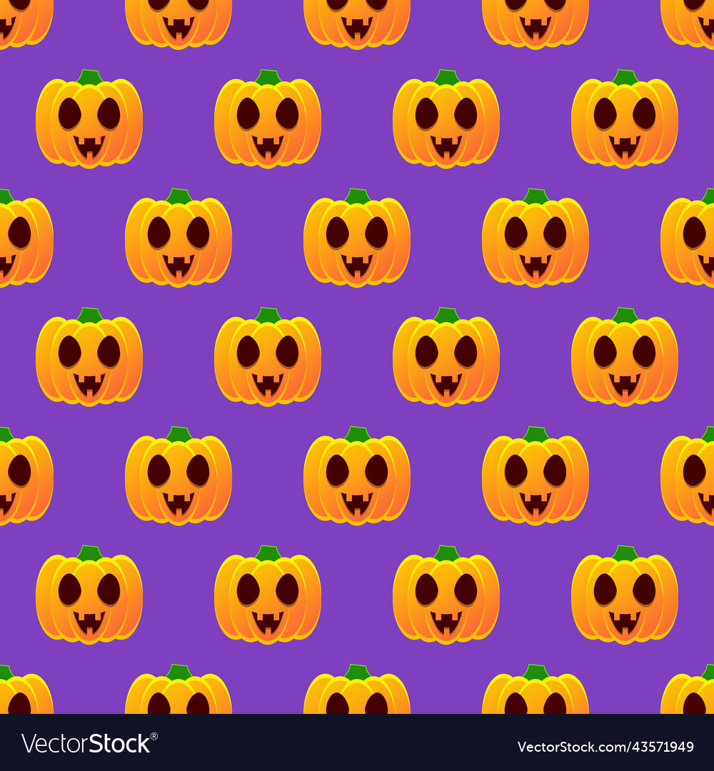 Halloween pumpkin seamless pattern colorful Vector Image