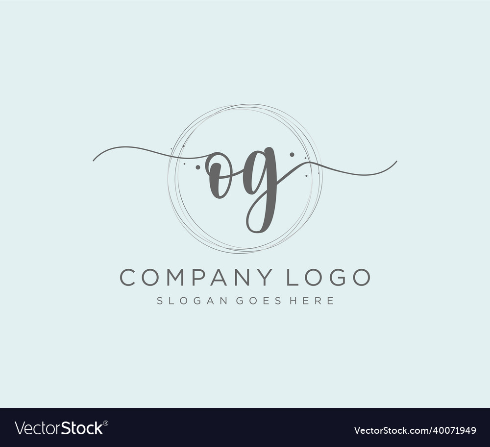 Initial og feminine logo usable for nature salon Vector Image