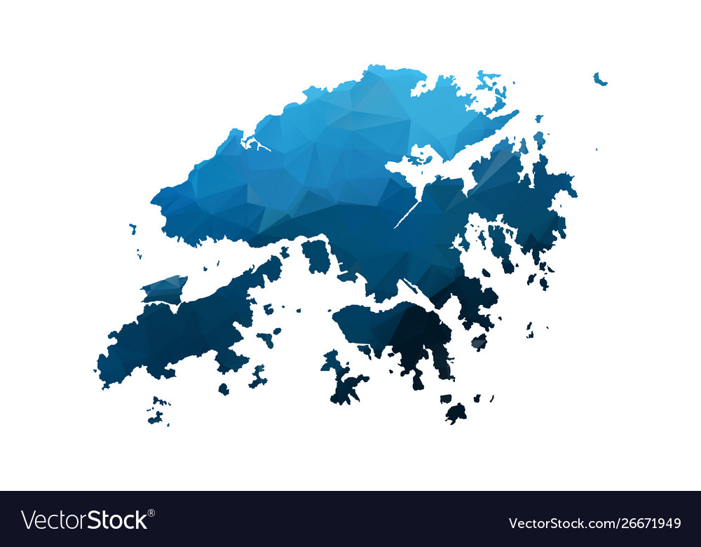 Map - blue geometric rumpled triangular low poly Vector Image