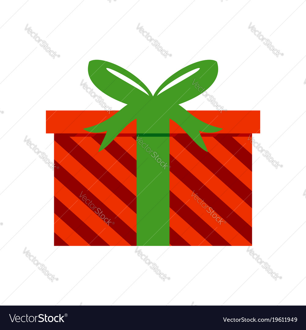 Red striped gift box Royalty Free Vector Image