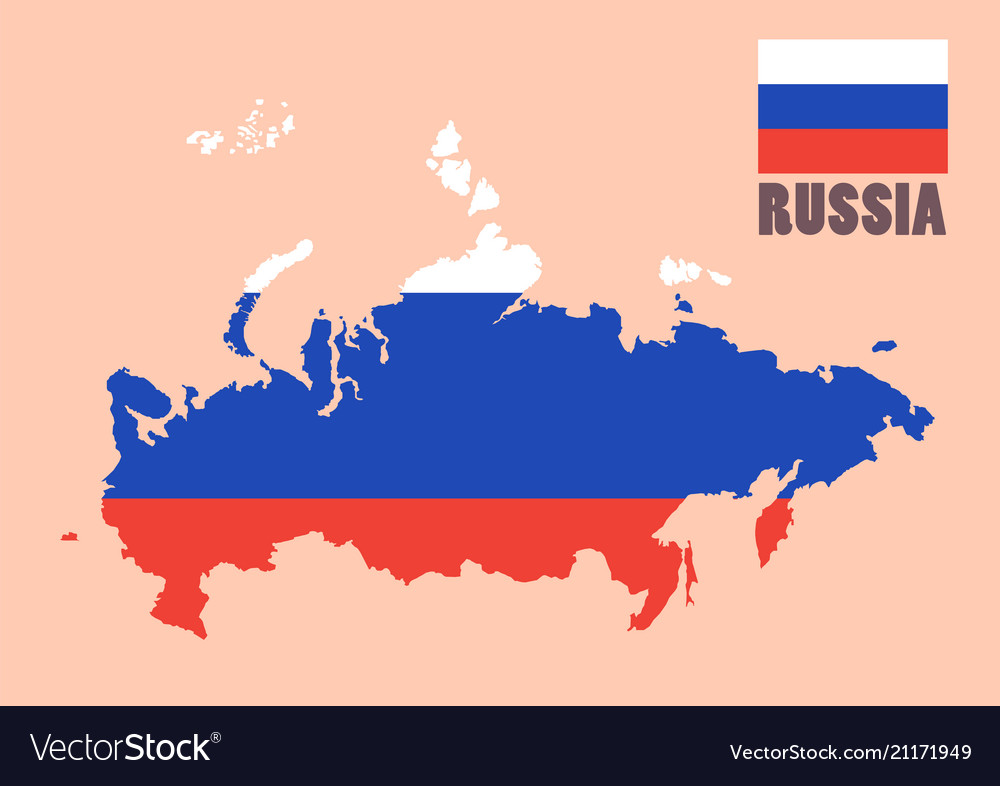 Premium Vector  A map of russia with the russian flag on it.