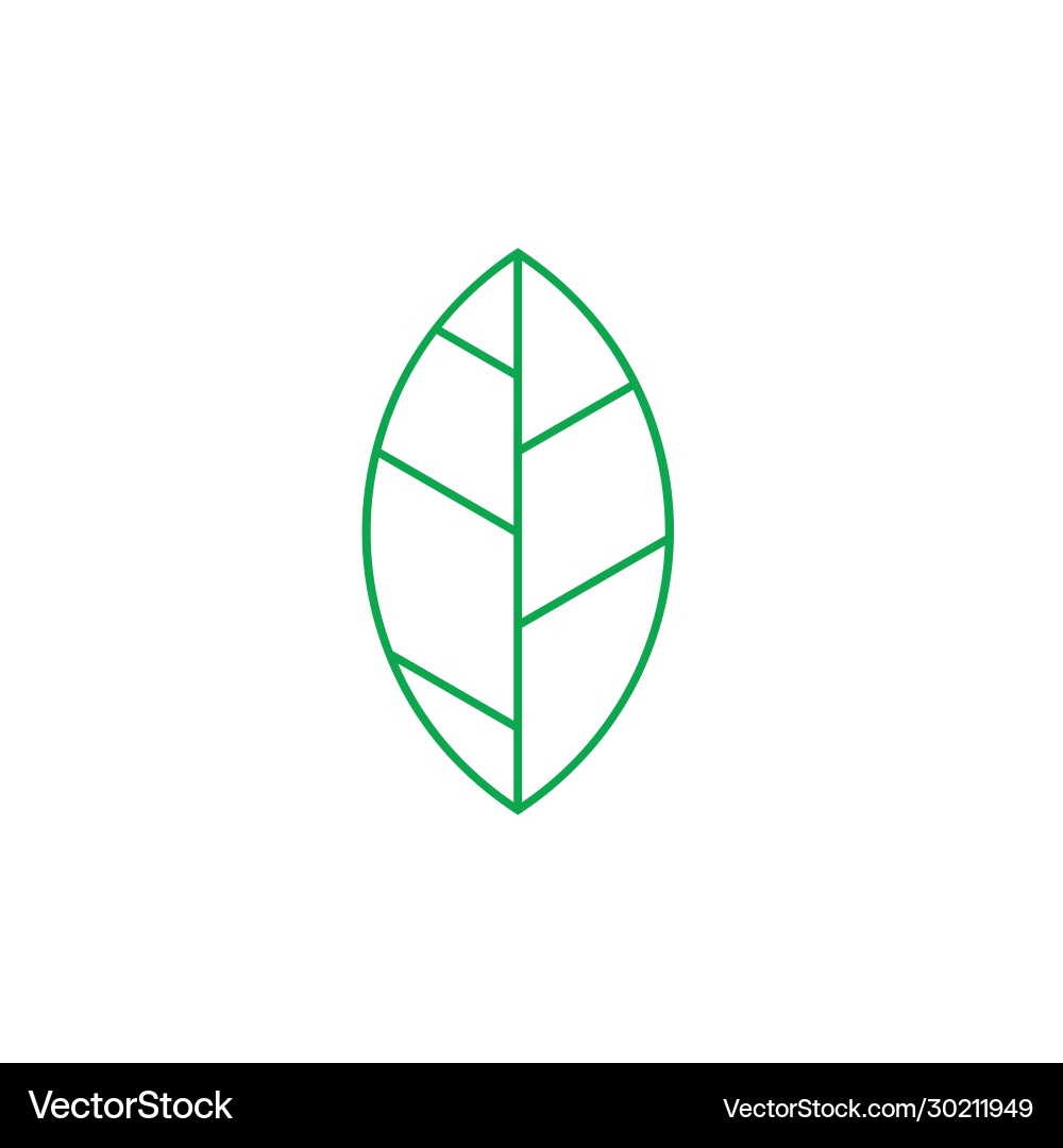Simple leaf thin line Royalty Free Vector Image