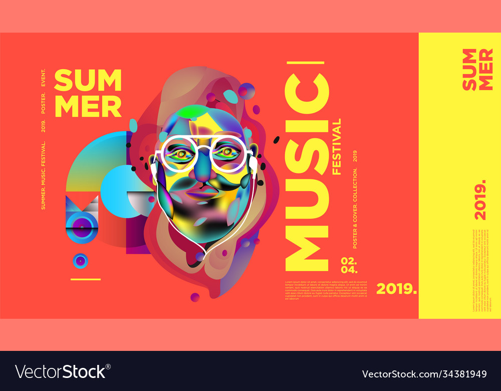 Summer colorful art and music festival banner Vector Image