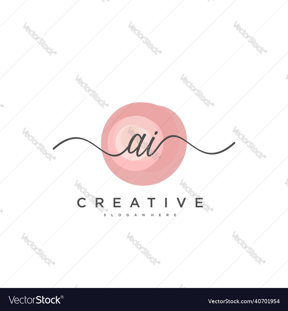 Ai initial handwriting minimalist geometric logo Vector Image