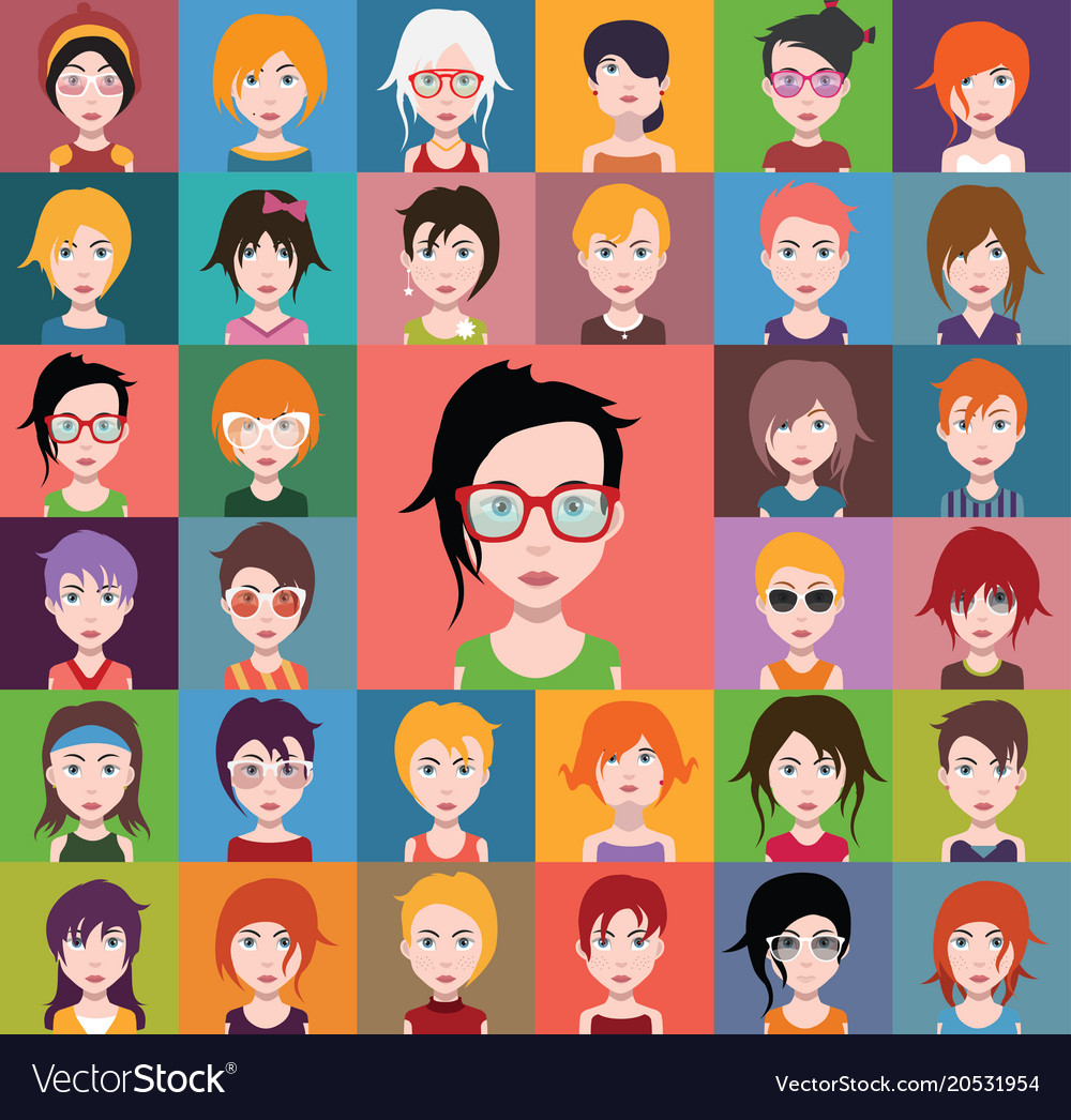 Group of people men and women avatar icons Vector Image