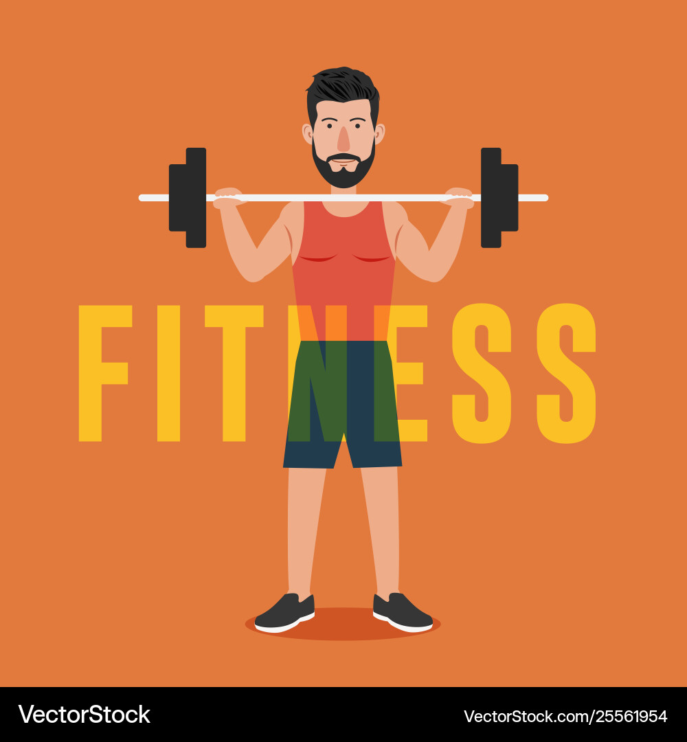 Man lifting barbell Royalty Free Vector Image - VectorStock