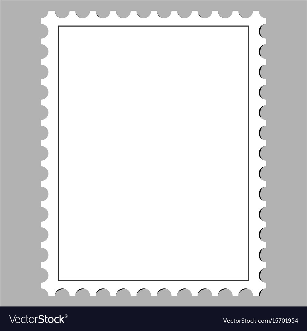 White postal stamp frame Royalty Free Vector Image