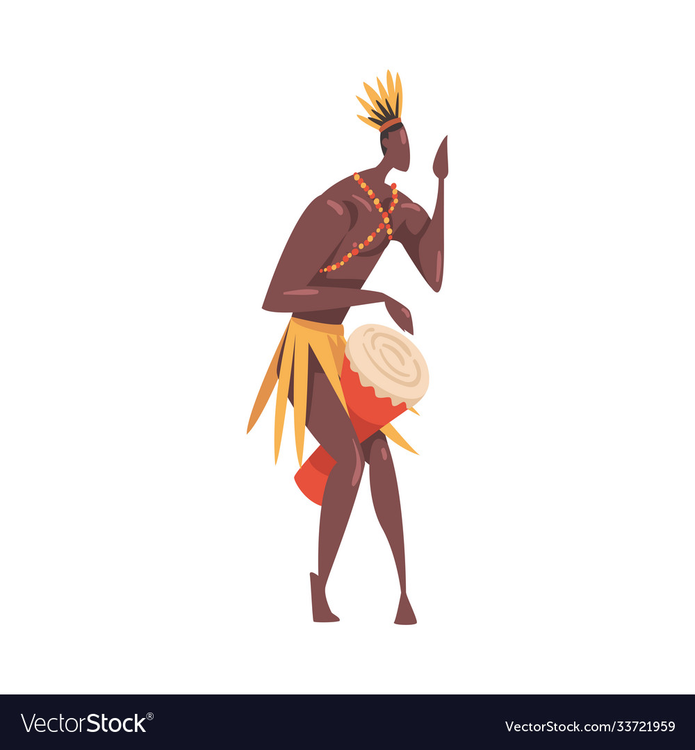 African ritual dance young man performing folk Vector Image