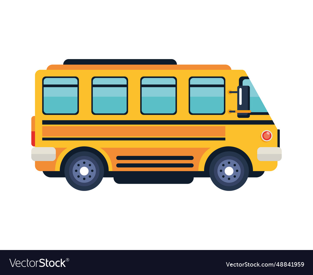 Bus school side view Royalty Free Vector Image