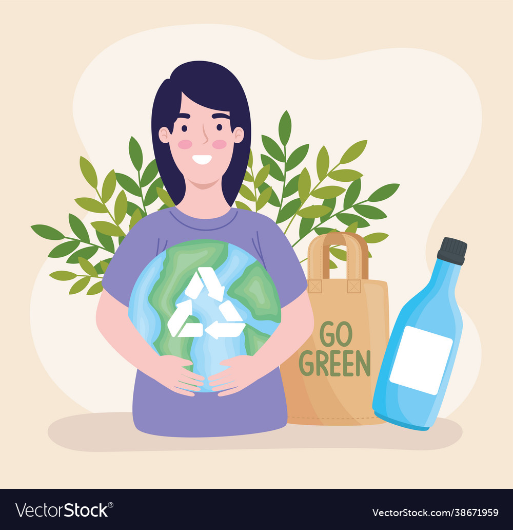 Ecologist woman character Royalty Free Vector Image