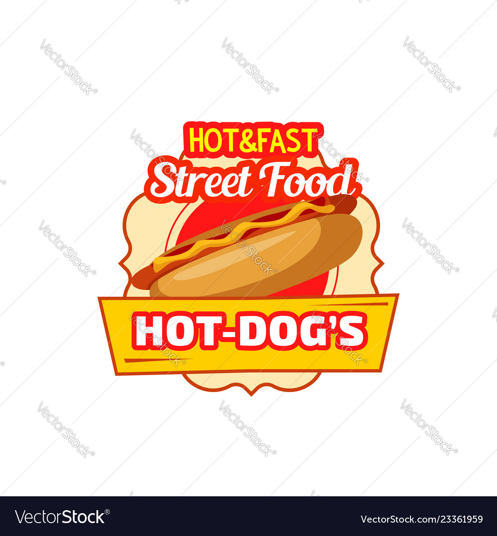 Fast food hot dog sandwich icon Royalty Free Vector Image