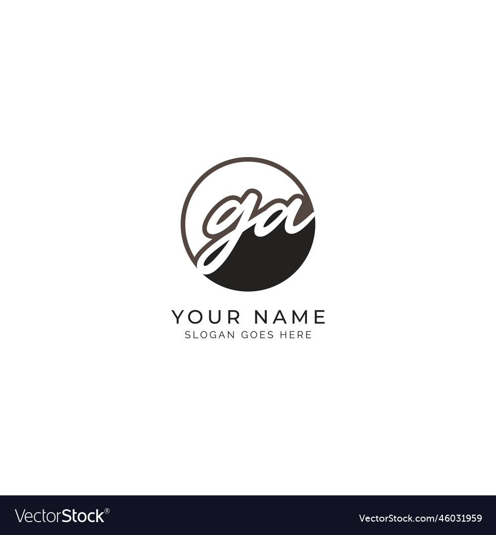 G A Ga Initial Letter Handwritten Signature Logo Vector Image