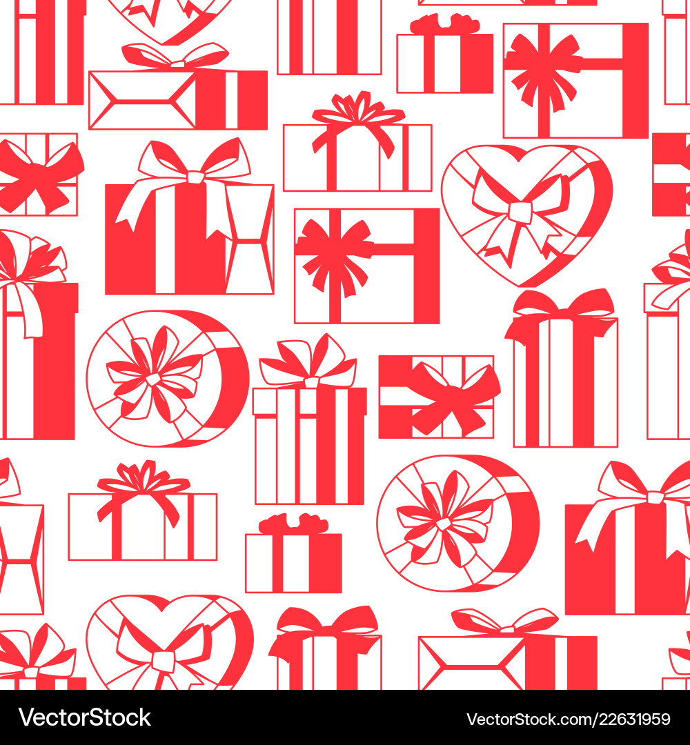 Seamless pattern with gift boxes Royalty Free Vector Image