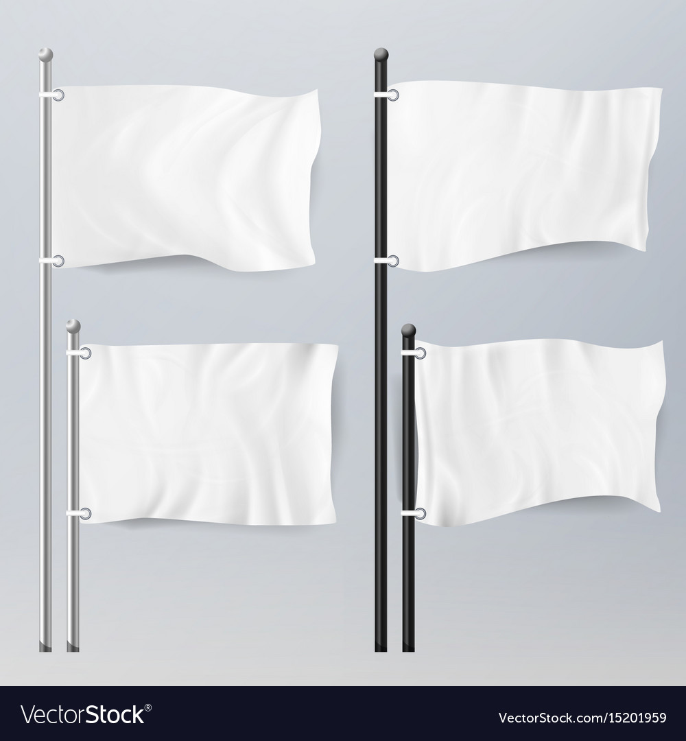 Various clean empty white flags and banners Vector Image