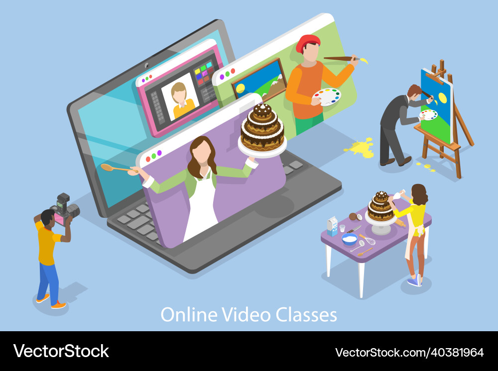 3d isometric flat conceptual Royalty Free Vector Image