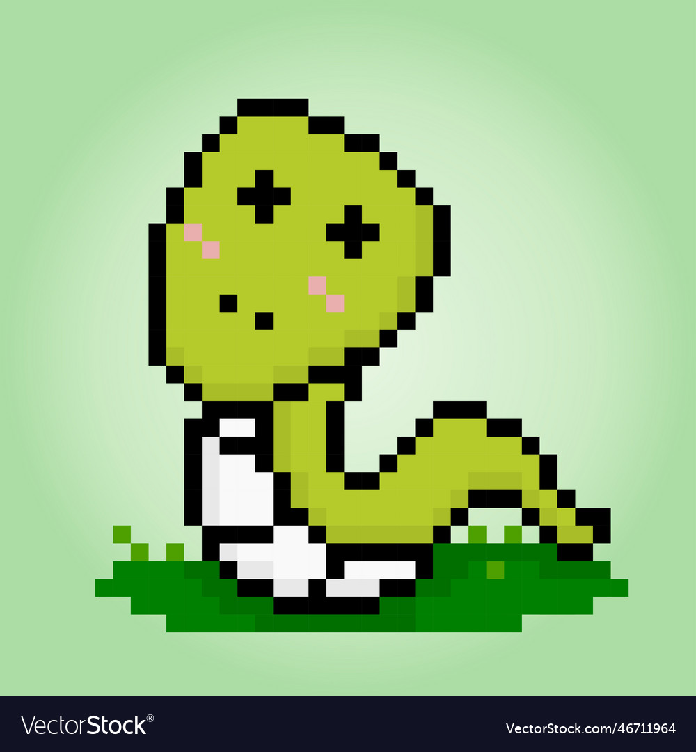 8 bit pixel of snake animal pixel for game assets Vector Image