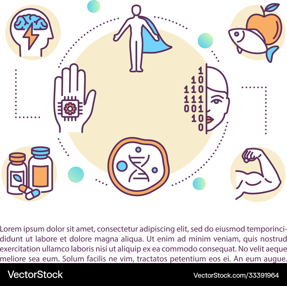 Body hacking concept icon with text Royalty Free Vector