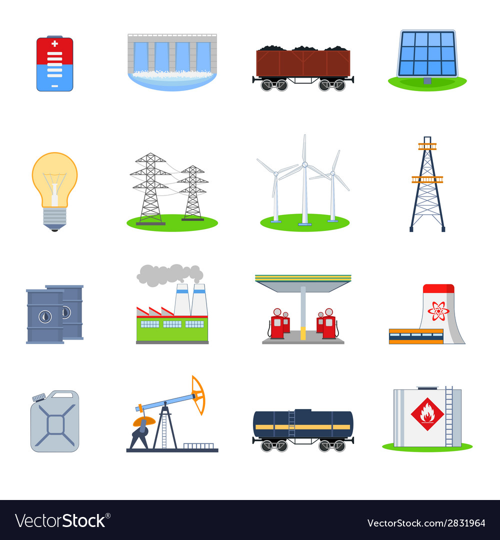 Energy Icons Set Royalty Free Vector Image - Vectorstock