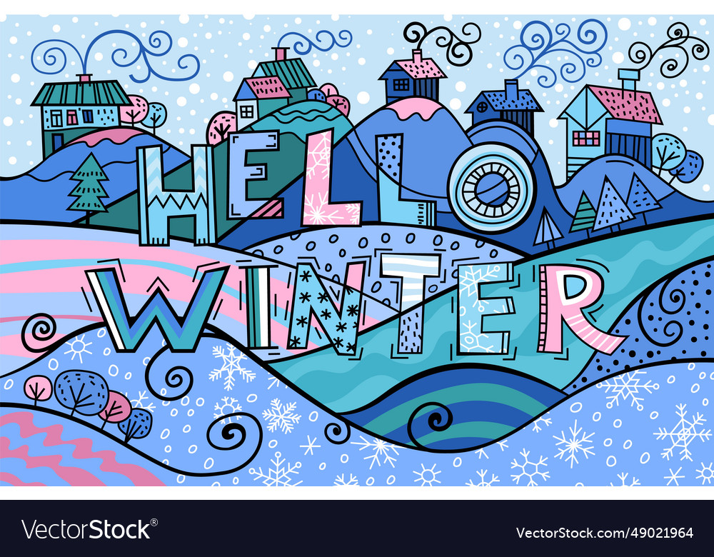 New year christmas winter design unique hand Vector Image