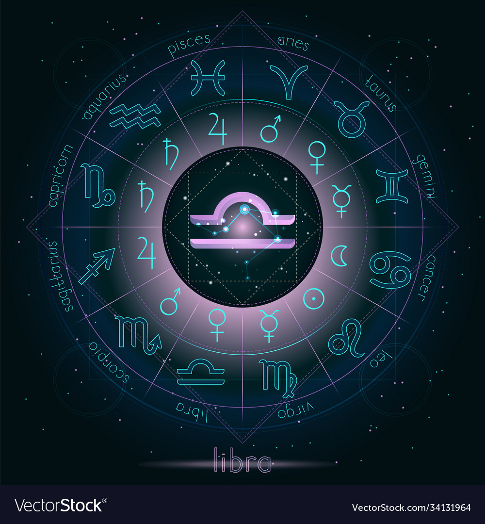 Zodiac sign and constellation libra Royalty Free Vector