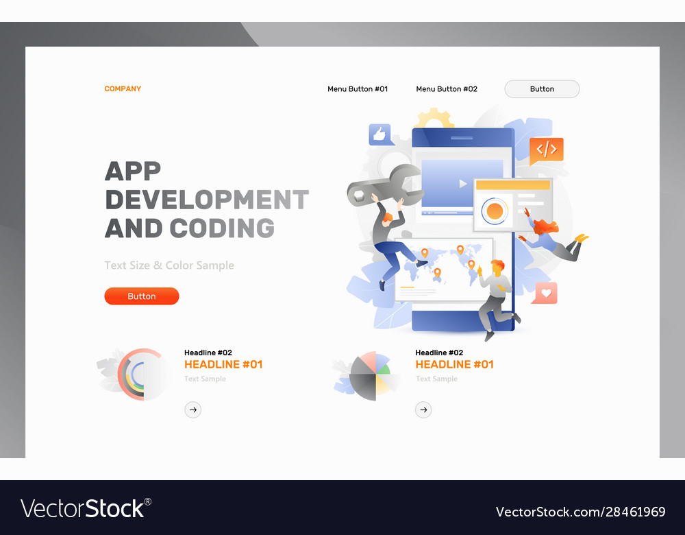 App Development And Coding Banner Royalty Free Vector Image