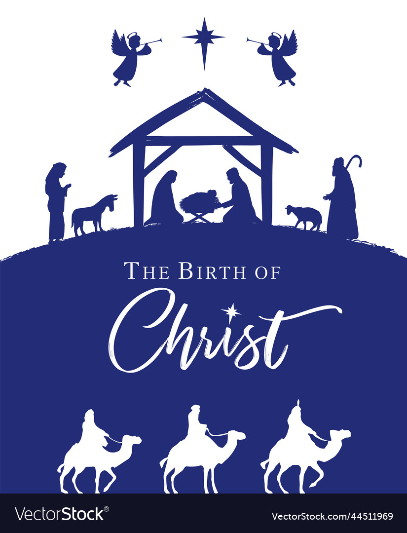 Birth of christ christmas nativity scene Vector Image