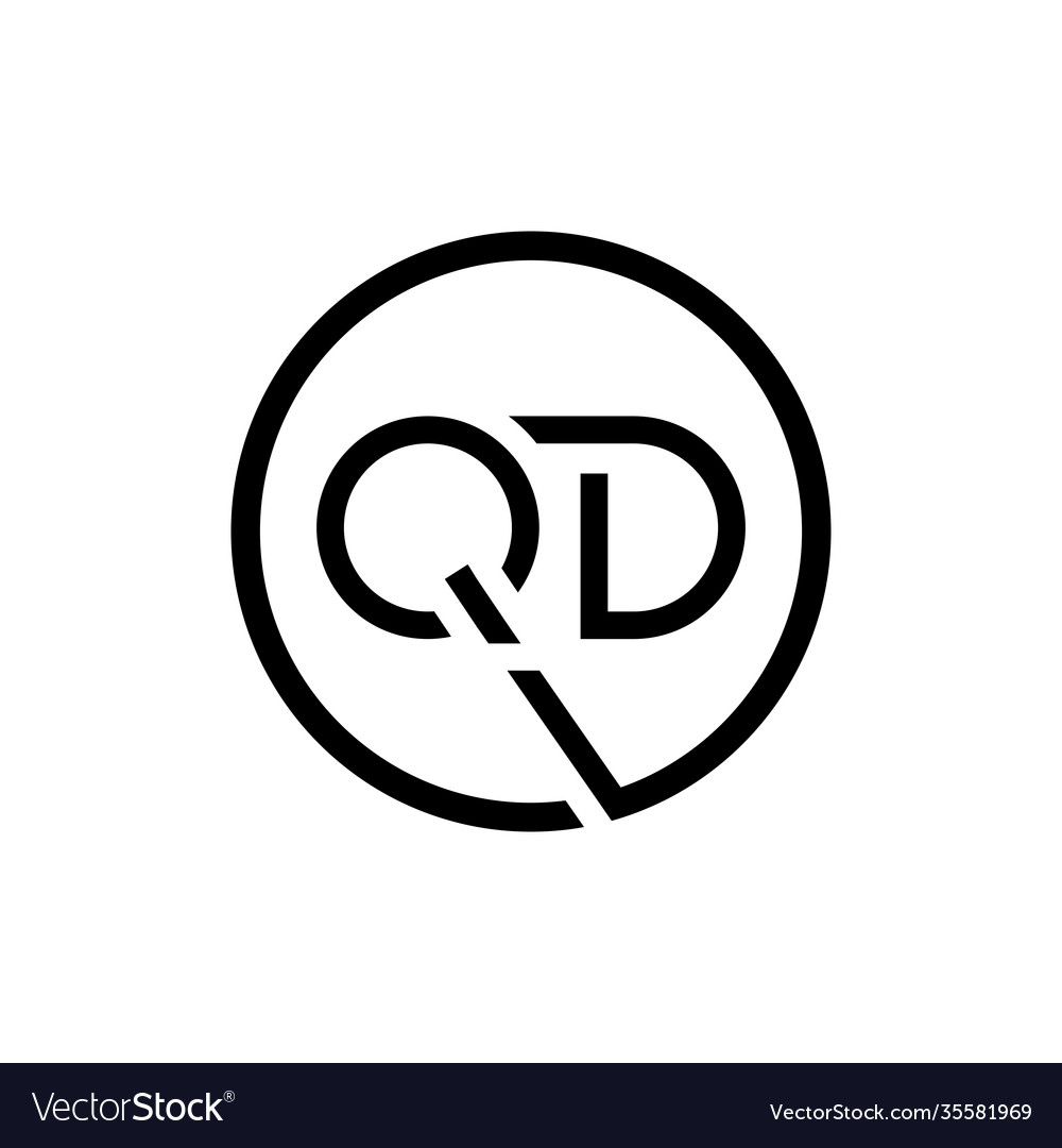 Initial circle letter qd logo design template Vector Image