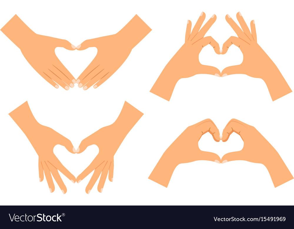 Two hands making heart shape Royalty Free Vector Image