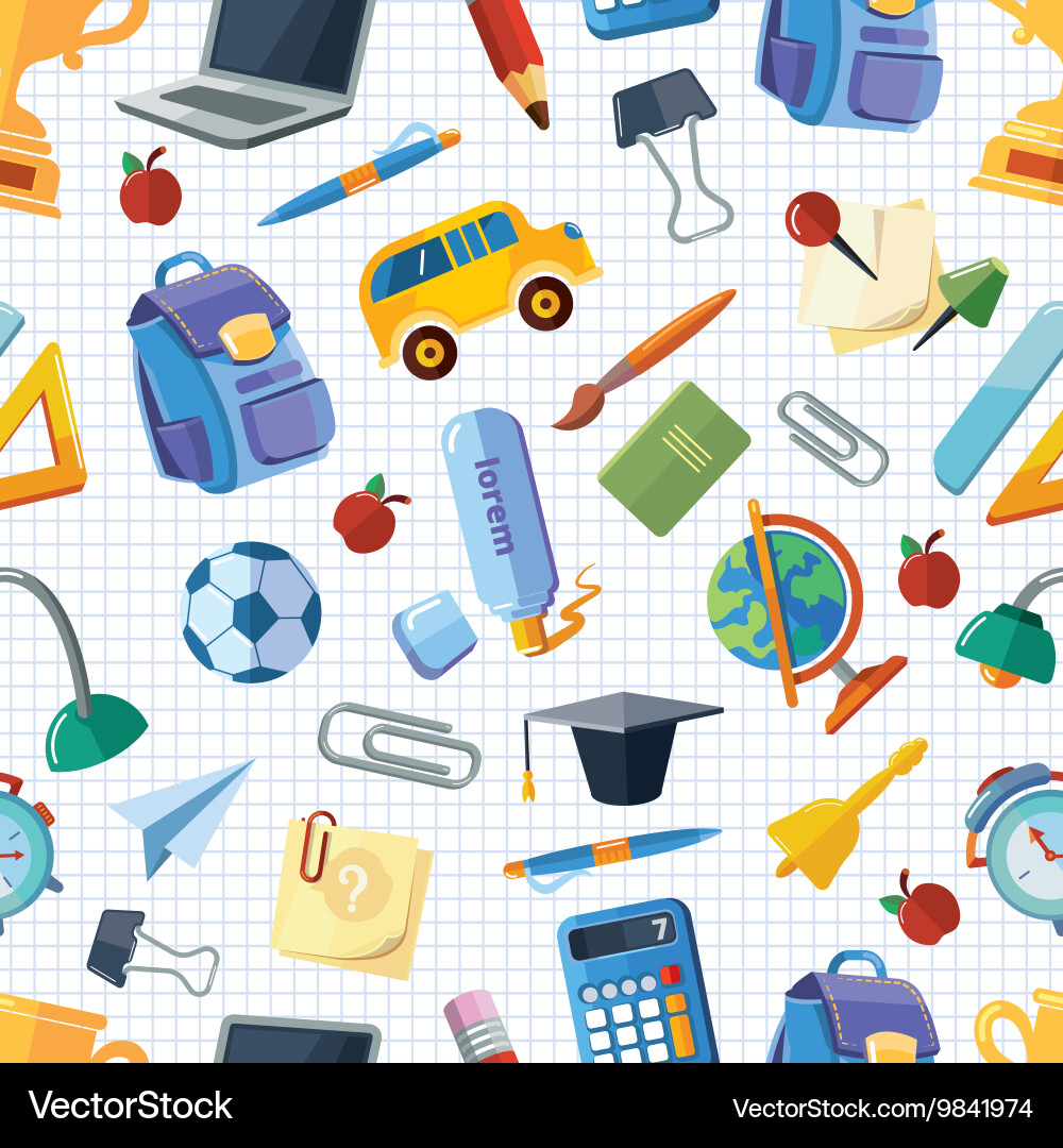 Back to school seamless pattern Royalty Free Vector Image