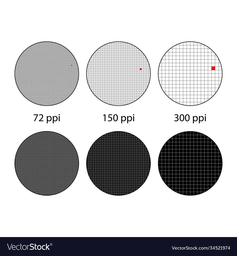 Different ppi circles Royalty Free Vector Image