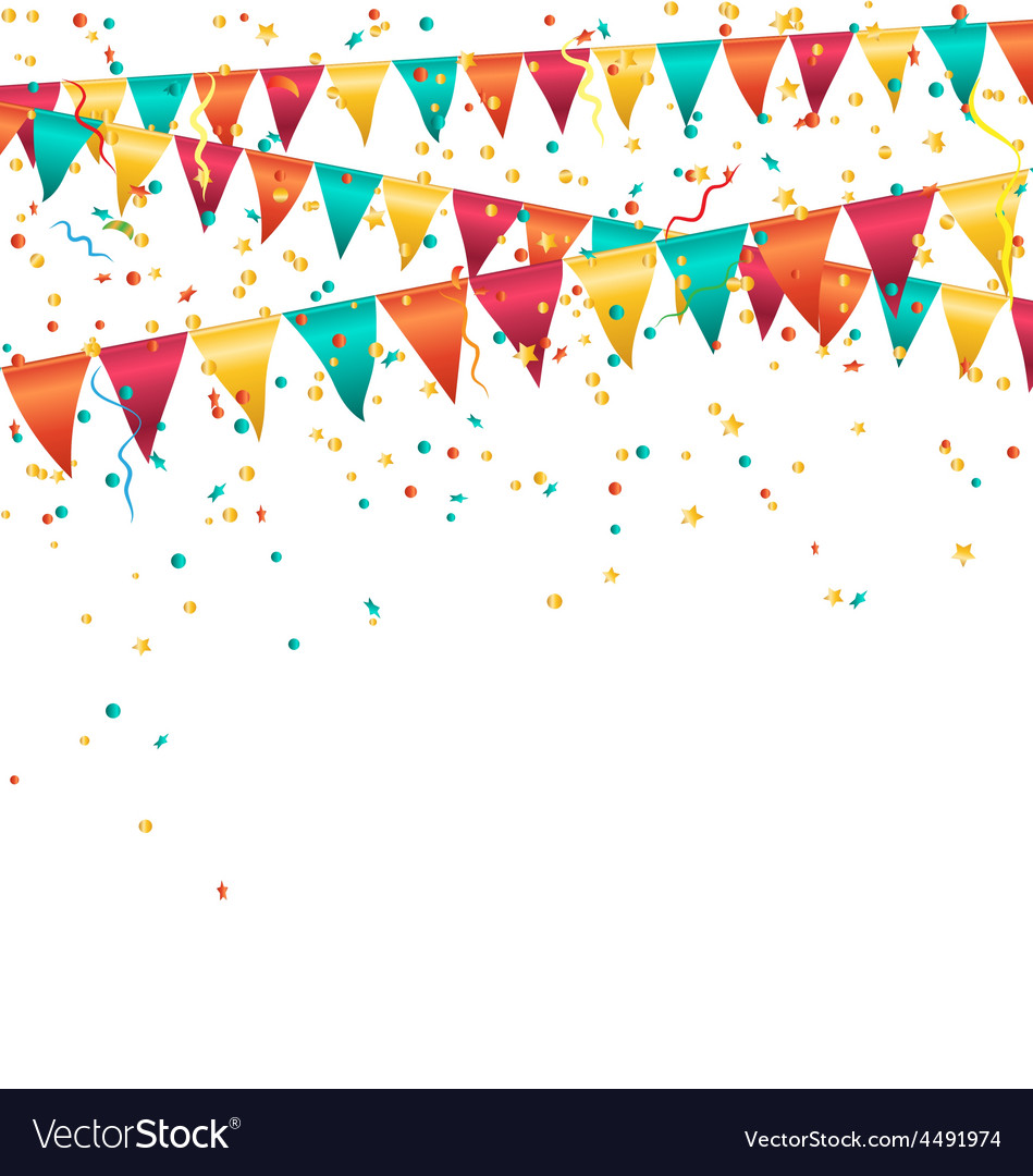 Multicolored bright buntings garlands Royalty Free Vector