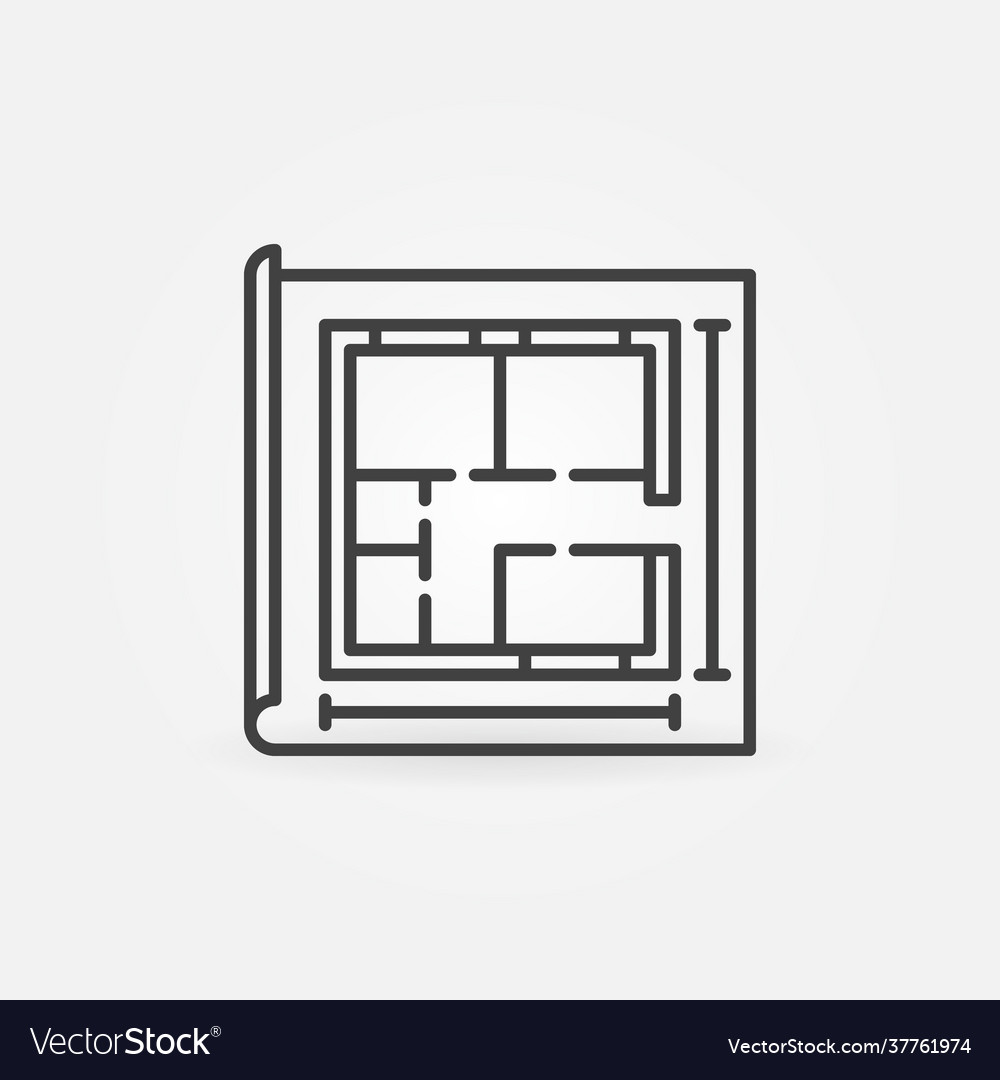 Paper with house plan outline concept icon