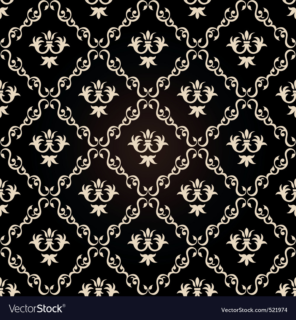 Seamless vintage wallpaper background floral black