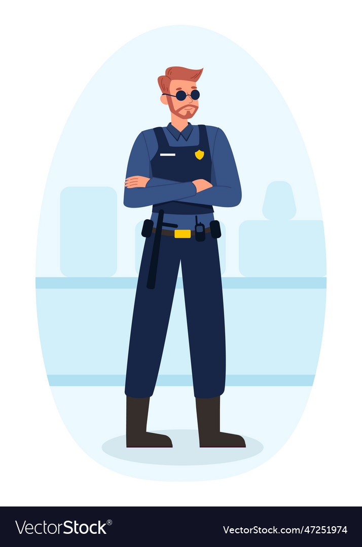 Security guard concept Royalty Free Vector Image