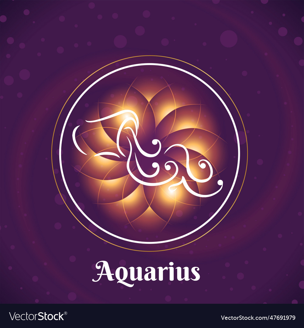 Aquarius sign 3 Royalty Free Vector Image - VectorStock