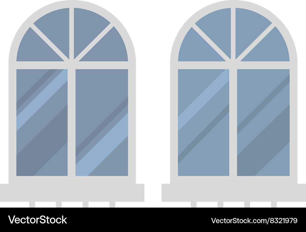 Different types house windows elements Royalty Free Vector