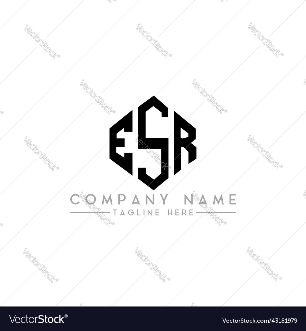 Esr letter logo design with polygon shape Vector Image