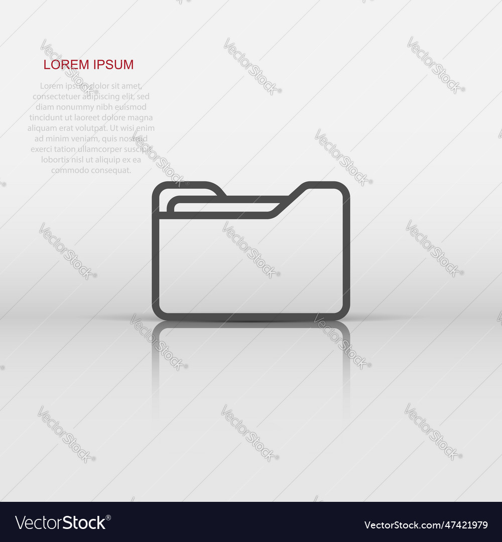 File folder icon in flat style documents archive Vector Image