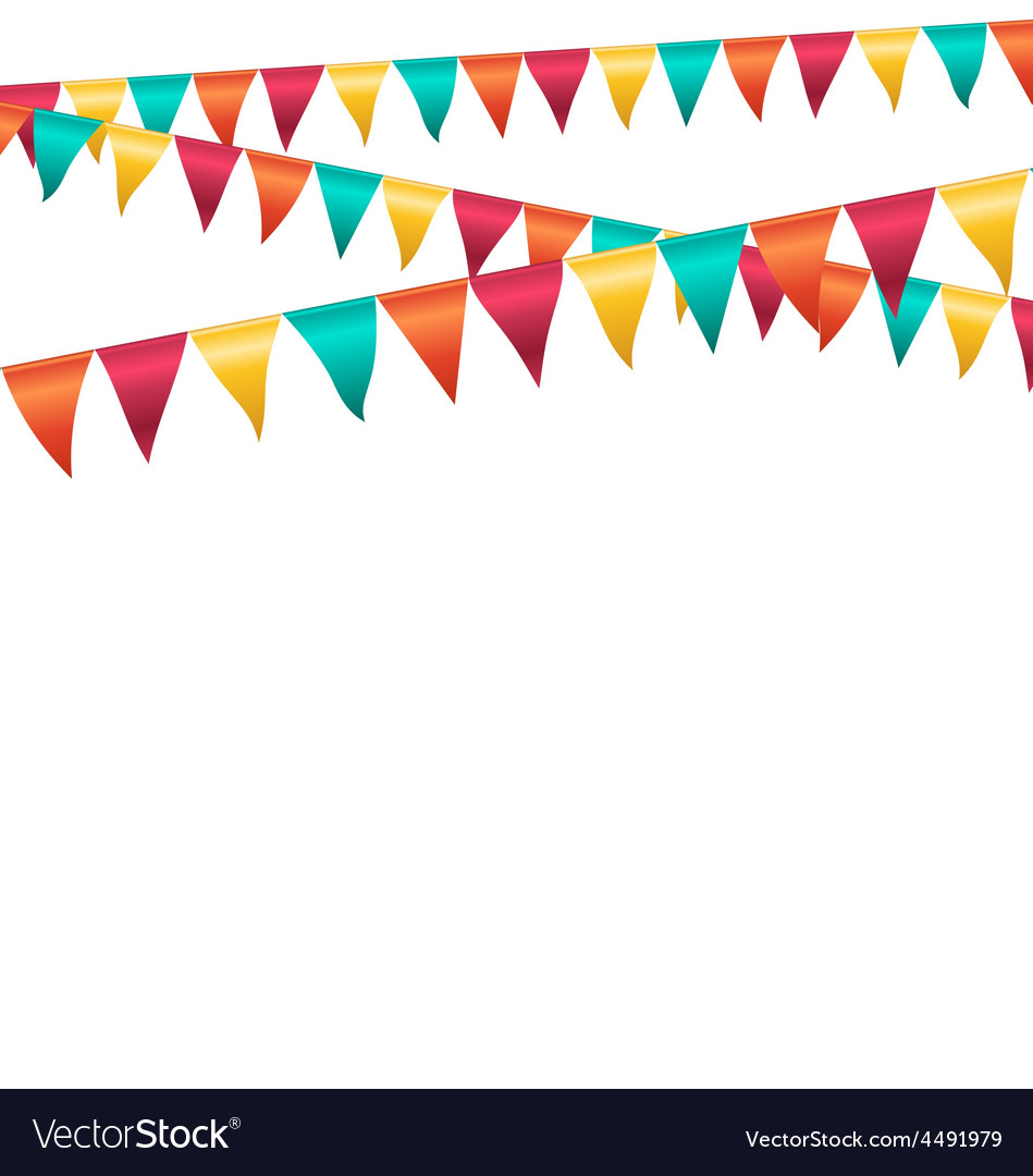 Multicolored bright buntings garlands isolated Vector Image