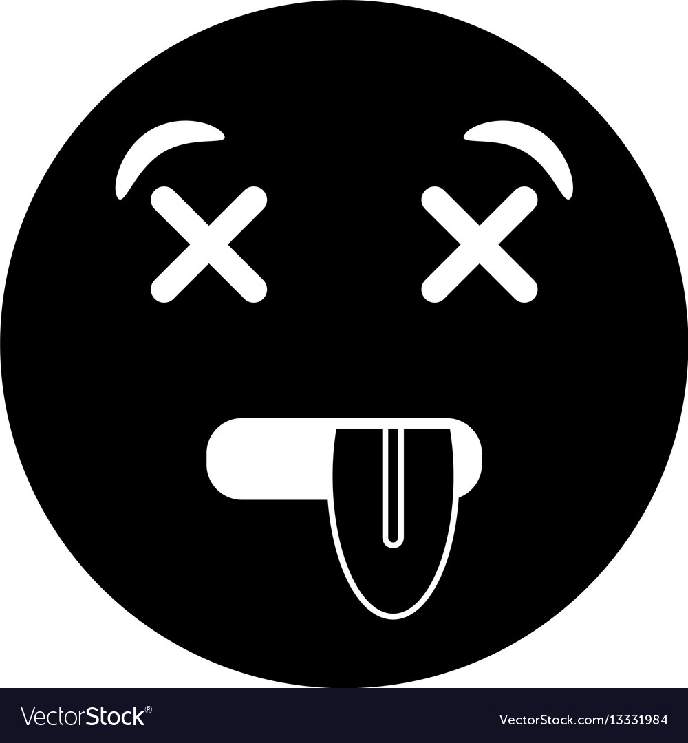 Dead emoticon funny pictograph Royalty Free Vector Image