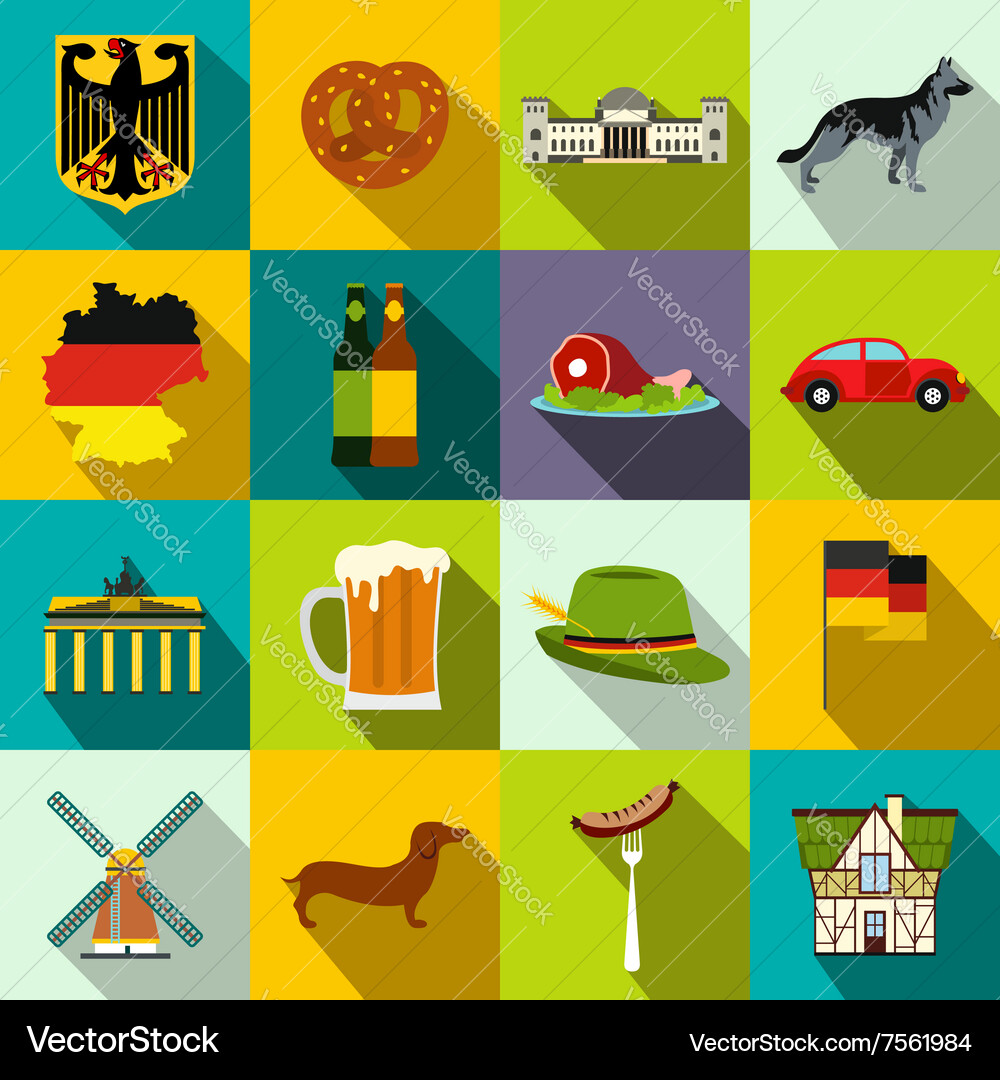 Germany flat icons Royalty Free Vector Image - VectorStock