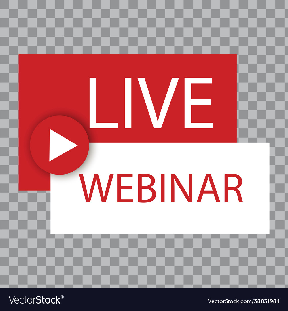 Live webinar button icon emblem label