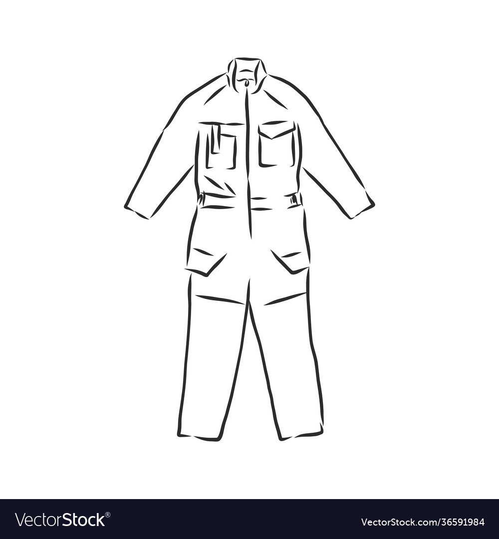 Mens Overall Overalls Sketch Royalty Free Vector Image