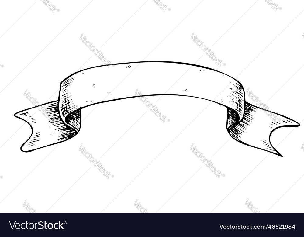 Ribbon for text hand drawn Royalty Free Vector Image