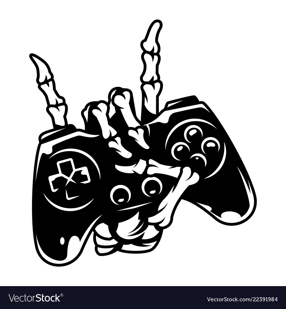 Vintage monochrome gaming concept vector image Vintage monochrome gaming concept