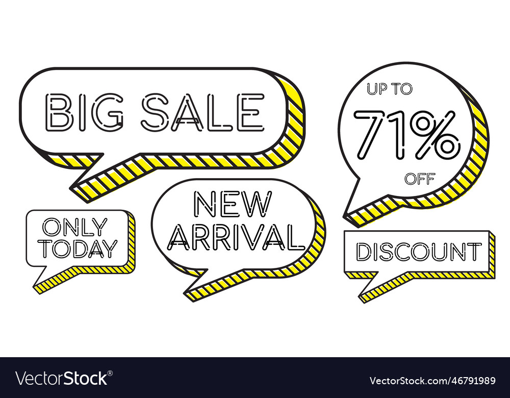 71 big sale discount bubble modern line template Vector Image