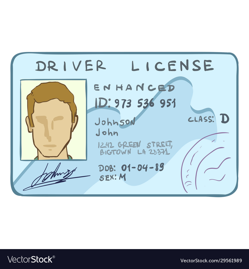 Cartoon drivers id Royalty Free Vector Image - VectorStock