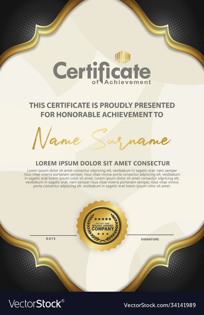 Certificate template with luxury and elegant Vector Image